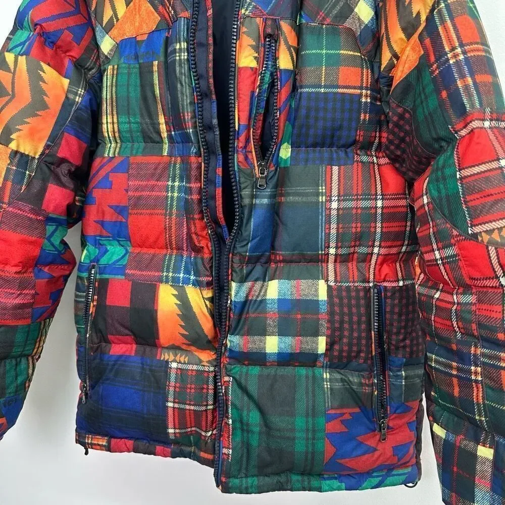 Polo Ralph Lauren Men’s Unisex Ripstop Patchwork Aztec Goose Down Zip Jacket